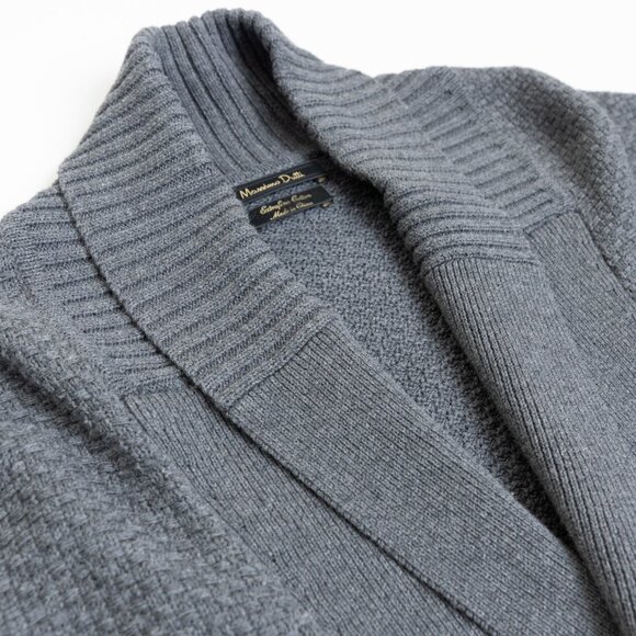 Massimo Dutti Gray Double Breasted Shawl Collar Cardigan Small/ Medium - Picture 6 of 12